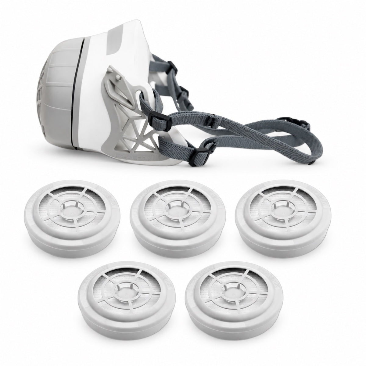 AirBoss 100® Essential Bundle with half mask respirator and five replacement N100 filters