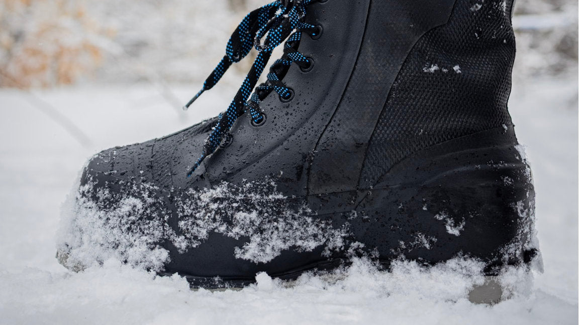 Black AirBoss ThermoBoss™ cold weather boot on snowy ground