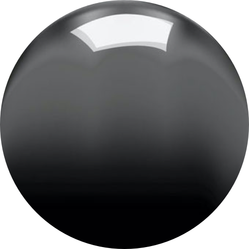 Black sphere with a reflective surface.